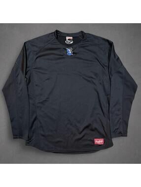 Rawlings Black Long Sleeve Baseball Training Pullover Performance Shirt